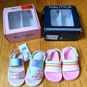 2 new pairs baby girl sandals size 3 (6-9 months)